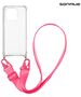 Θήκη Σιλικόνης με Strap Sonique Armor Clear Apple iPhone 15 Pro Φουξ 5201101943295