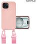 Θήκη Σιλικόνης με Strap CarryHang Sonique Apple iPhone 15 Ροζ 5201101990169