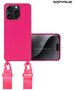 Θήκη Σιλικόνης με Strap CarryHang Sonique Apple iPhone 15 Pro Φουξ 5201101990435