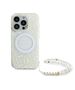 Guess Case for iPhone 16 Pro Max - Guess IML Flowers Allover Electro With Pearl Strap MagSafe (GUHMP16XHCHCPOFPH) - White 3666339299484 έως 12 άτοκες Δόσεις