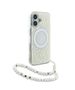 Guess Case for iPhone 16 - Guess IML Flowers IML Allover Electro With Pearl Strap MagSafe (GUHMP16SHCPOFPH) - White 3666339299453 έως 12 άτοκες Δόσεις