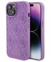 Guess Case for iPhone 15 / iPhone 14 / iPhone 13 - Guess Leather 4G Stamped (GUHCP15SP4EPMU) - Light Purple 3666339150440 έως 12 άτοκες Δόσεις