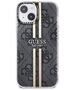 Guess Case for iPhone 15 / iPhone 14 / iPhone 13 - Guess Hardcase IML 4G Gold Stripe (GUHCP15SH4PSEGK) - Black 3666339222680 έως 12 άτοκες Δόσεις