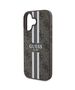 Guess Case for iPhone 16 - Guess Hardcase 4G Printed Stripes MagSafe (GUHMP16SP4RPSW) - Brown 3666339342128 έως 12 άτοκες Δόσεις