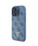 Guess Case for iPhone 16 Pro - Guess Leather Metal Logo Metal Logo Strass Crossbody (GUHCP16LP4TDSCPB) - Blue 3666339328702 έως 12 άτοκες Δόσεις