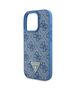 Guess Case for iPhone 16 Pro - Guess Leather Metal Logo Metal Logo Strass Crossbody (GUHCP16LP4TDSCPB) - Blue 3666339328702 έως 12 άτοκες Δόσεις