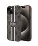 Guess Case for iPhone 15 / iPhone 14 / iPhone 13 - Guess Hardcase 4G Printed Stripes MagSafe (GUHMP15SP4RPSW) - Brown 3666339203443 έως 12 άτοκες Δόσεις