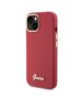 Guess Case for iPhone 15 / iPhone 14 / iPhone 13 - Guess Silicone Script Metal Logo & Frame (GUHCP15SSMBSLM) - Red 3666339149048 έως 12 άτοκες Δόσεις