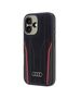 Original Case IPHONE 16 Audi Genuine Leather MagSafe Hardcase (AU-TPUPCMIP16-R8/D3-RD) black & red 6955250228459