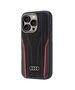 Original Case IPHONE 16 PRO Audi Genuine Leather MagSafe Hardcase (AU-TPUPCMIP16P-R8/D3-RD) black & red 6955250228466