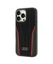 Original Case IPHONE 16 PRO MAX Audi Genuine Leather MagSafe Hardcase (AU-TPUPCMIP16PM-R8/D3-RD) black & red 6955250228473