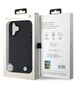 Original Case IPHONE 16 BMW Hardcase Signature Leather Diamond Metal Logo MagSafe (BMHMP16S23RDDK) black 3666339323202