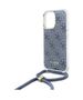 Original Case IPHONE 16 PRO Guess Hardcase Crossbody Cord 4G Print (GUHCP16LHC4SEB) blue 3666339344351