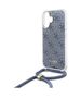 Original Case IPHONE 16 Guess Hardcase Crossbody Cord 4G Print (GUHCP16SHC4SEB) blue 3666339344337