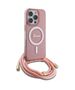 Original Case IPHONE 16 PRO Guess Hardcase Crossbody Cord Script MagSafe (GUHMP16LHCTSGNSP) pink 3666339345907