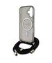 Original Case IPHONE 16 Guess Hardcase Crossbody Cord Script MagSafe (GUHMP16SHCTSGNSK) black 3666339345648