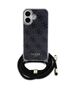 Original Case IPHONE 16 Guess Hardcase Crossbody Cord 4G Print (GUHCP16SHC4SEK) black 3666339345129