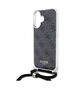 Original Case IPHONE 16 Guess Hardcase Crossbody Cord 4G Print (GUHCP16SHC4SEK) black 3666339345129