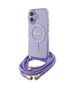 Original Case IPHONE 16 Guess Hardcase Crossbody Cord Script MagSafe (GUHMP16SHCTSGNSU) purple 3666339345846