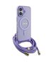 Original Case IPHONE 16 Guess Hardcase Crossbody Cord Script MagSafe (GUHMP16SHCTSGNSU) purple 3666339345846