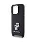 Original Case IPHONE 16 PRO Karl Lagerfeld Hardcase Saffiano Karl&Choupette Metal Pin CBDY Strap (KLHCP16LSAKCPBK) black 3666339329907