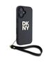 Original Case IPHONE 16 DKNY Hardcase Wrist Strap Stock Logo (DKHCP16SPBSWSK) black 3666339334543