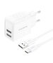 Foneng Charger Foneng EU53 2xUSB-A,  2,4A (White) + cable USB-C 070056  EU53 Type-C έως και 12 άτοκες δόσεις 6970462512257