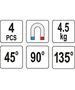 YATO ΜΑΓΝΗΤΙΚΕΣ ΓΩΝΙΕΣ ΣΥΓΚΟΛΛΗΣΗΣ ΣΕΤ 4ΤΜΧ YT-08677 20008677 ΤΕΜΑΧΙΟ εως 12 άτοκες δόσεις