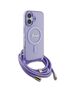 Guess Case for iPhone 16 - Guess IML Crossbody Crossbody Cord Script MagSafe (GUHMP16SHCTSGNSU) - Purple 3666339345846 έως 12 άτοκες Δόσεις