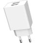 Ładowarka Vega ŁADOWARKA SIECIOWA 2.1A 10W  BIAŁA DENMEN 2100mA 2xUSB DC02 + KABEL TYP-C WHITE>