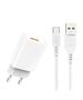 Wall Charger 12W 2.4A + Cable USB - Micro USB-C Denmen DC01 white 6973224870329