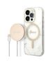 Original Case IPHONE 14 PRO Guess Hardcase Marble MagSafe + Wireless Charger (GUBPP14MHMEACSH) white 3666339103200