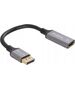 Lanberg Kabel adapter Lanberg Displayport (M) -> HDMI (F) 4K na kablu 20cm srebrny