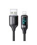 USAMS Cablu de Date USB la Lightning PD, 12W, Digital Display, Fast Charge, 1.2m - USAMS U78 (US-SJ543) - Black 6958444975399 έως 12 άτοκες Δόσεις