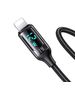 USAMS Cablu de Date USB la Lightning PD, 12W, Digital Display, Fast Charge, 1.2m - USAMS U78 (US-SJ543) - Black 6958444975399 έως 12 άτοκες Δόσεις