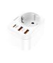 Hoco Incarcator Priza, Adaptor Shuko 2xUSB-A, Type-C, QC 3.0, 3A, PD 20W - Hoco (NS3) - White 6931474766175 έως 12 άτοκες Δόσεις