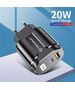Techsuit Incarcator Priza USB-A, QC 3.0, USB-C, 20W - Techsuit Premium (CHPD038) - Black 5949419020504 έως 12 άτοκες Δόσεις