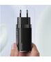USAMS Incarcator priza 2x Type-C, USB 65W + Cablu Type-C PD100W - USAMS Kit (MTXLOGTC01) - Black 6958444927350 έως 12 άτοκες Δόσεις