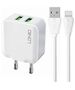 LDNIO Wall charger  LDNIO A2201 2USB +  Lightning cable 042566 έως και 12 άτοκες δόσεις