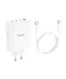 Hoco Incarcator pentru Priza USB, 3x Type-C, Fast Charging, 100W + Cablu Type-C - Hoco Leader (N31) - White 6931474784186 έως 12 άτοκες Δόσεις