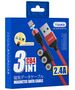 Μαγνητικός καλώδιο δεδομένων Yookie CB4, 3in1, Micro USB, Lightning, Type-C, 1.0m,  Διαφορετικά χρώματα - 40152