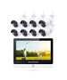 Smart camera kit No brand PST-7208-PN, 8 cameras, 2.0Mp, Full HD, Екран, Wi-Fi, Tuya Smart, White - 91038