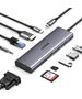 Ugreen Hub USB-C la Type-C, 3x USB, HDMI, RJ45, Jack 3.5mm, VGA, TF, SD Card - Ugreen (15601) - Gray 6941876216017 έως 12 άτοκες Δόσεις