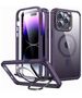 ESR Husa pentru iPhone 14 Pro Max + Folie - ESR Shock Armor Kickstand HaloLock - Clear Purple 4894240176092 έως 12 άτοκες Δόσεις