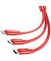 Hoco Cablu USB-A la Type-C, Lightning, Micro-USB, 2A, 1m - Hoco Double-Pull (X75) - Red 6931474767394 έως 12 άτοκες Δόσεις