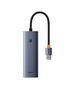 Baseus Hub USB la 3 x USB 3.0, RJ45 - Baseus UltraJoy Series (B0005280A813-01) - Space Grey 6932172630805 έως 12 άτοκες Δόσεις