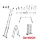 Gehock Πολυμορφική Σκάλα Αλουμινίου 4 x 3 Gehock 9351370 έως 12 Άτοκες Δόσεις