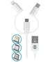 Forever 3in1 cable USB - Lightning + USB-C + microUSB 1,0 m 1,5A white