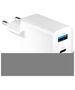 Forever TC-06-20AC PD QC charger 1x USB-C 1x USB 20W white