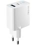 Forever TC-06-65AC GaN PD QC charger 1x USB-C 1x USB 65W white